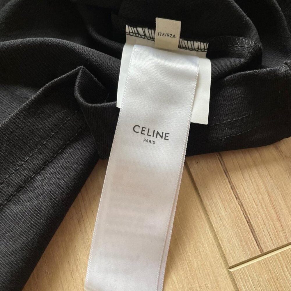 Medium Celine Men's Basic Cotton Black T-Shirt - image 5